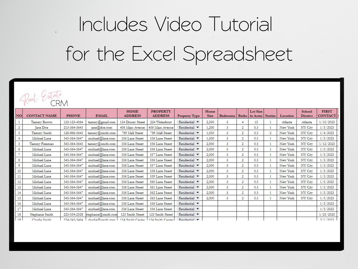 Real Estate CRM Template Google Sheets Excel Spreadsheet