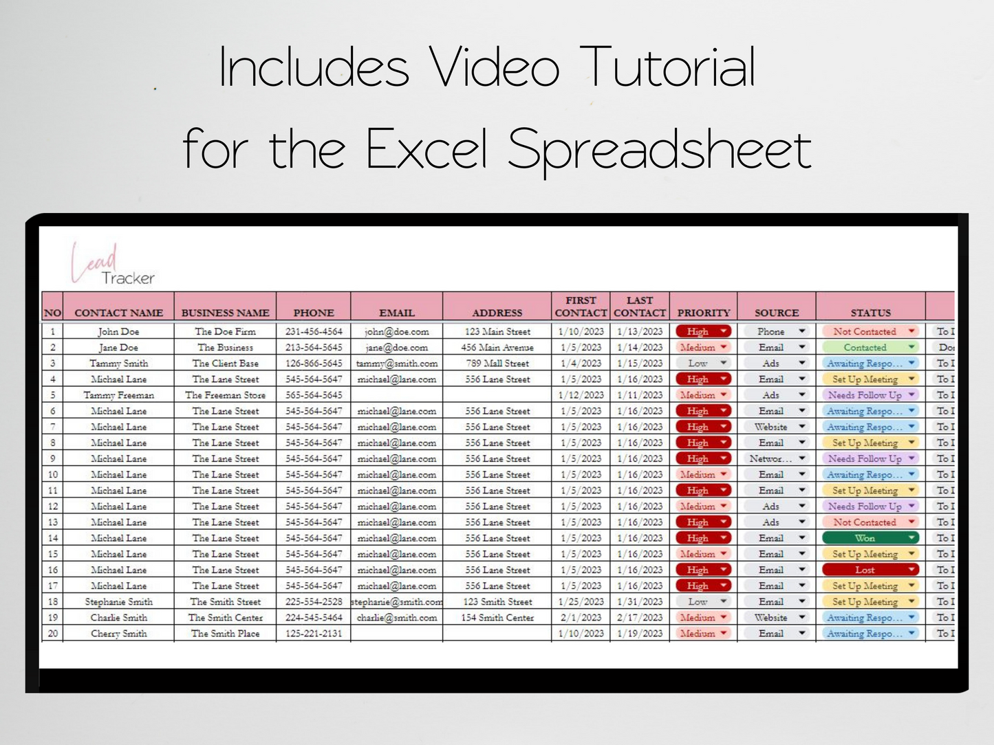Lead Tracker Template Google Sheets Excel Spreadsheet