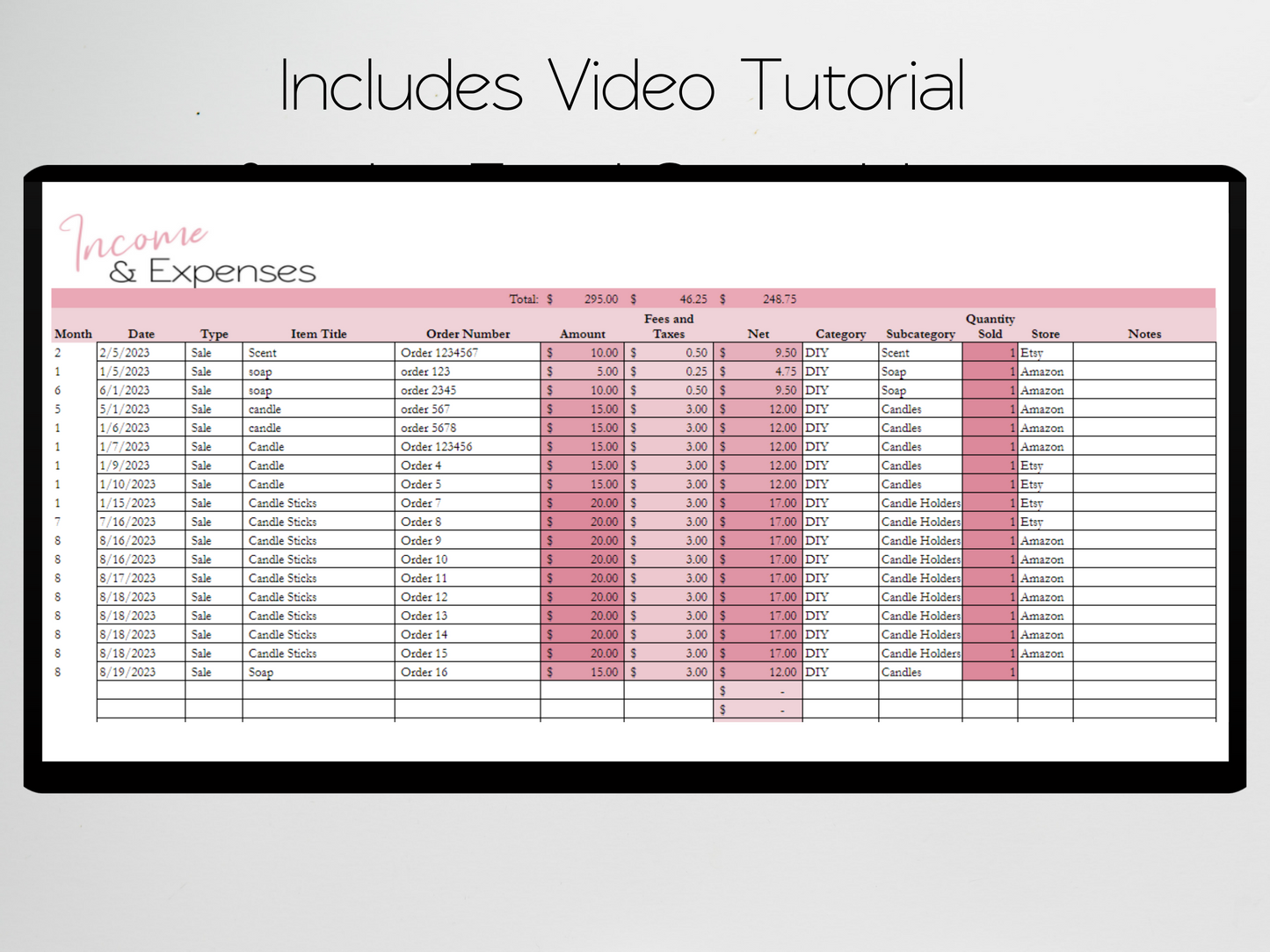 Business Income and Expenses Template Google Sheets Excel Spreadsheet