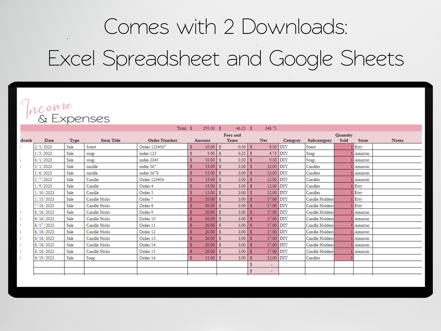Business Income and Expenses Template Google Sheets Excel Spreadsheet