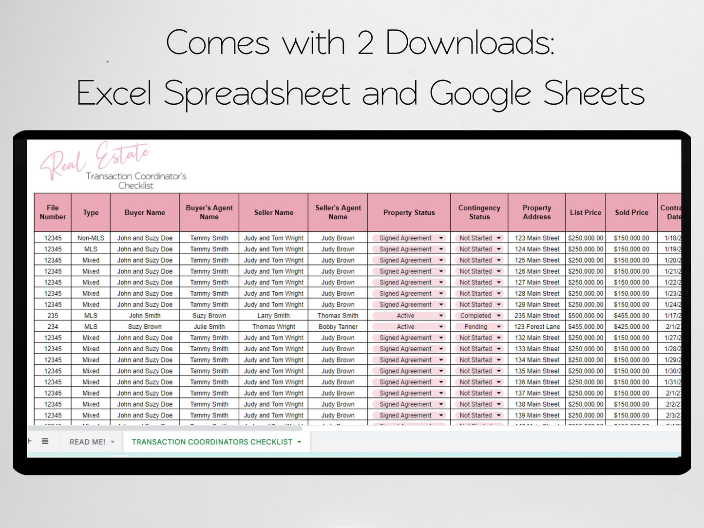 Real Estate Transaction Coordination Checklist Template Google Sheets Excel Spreadsheet