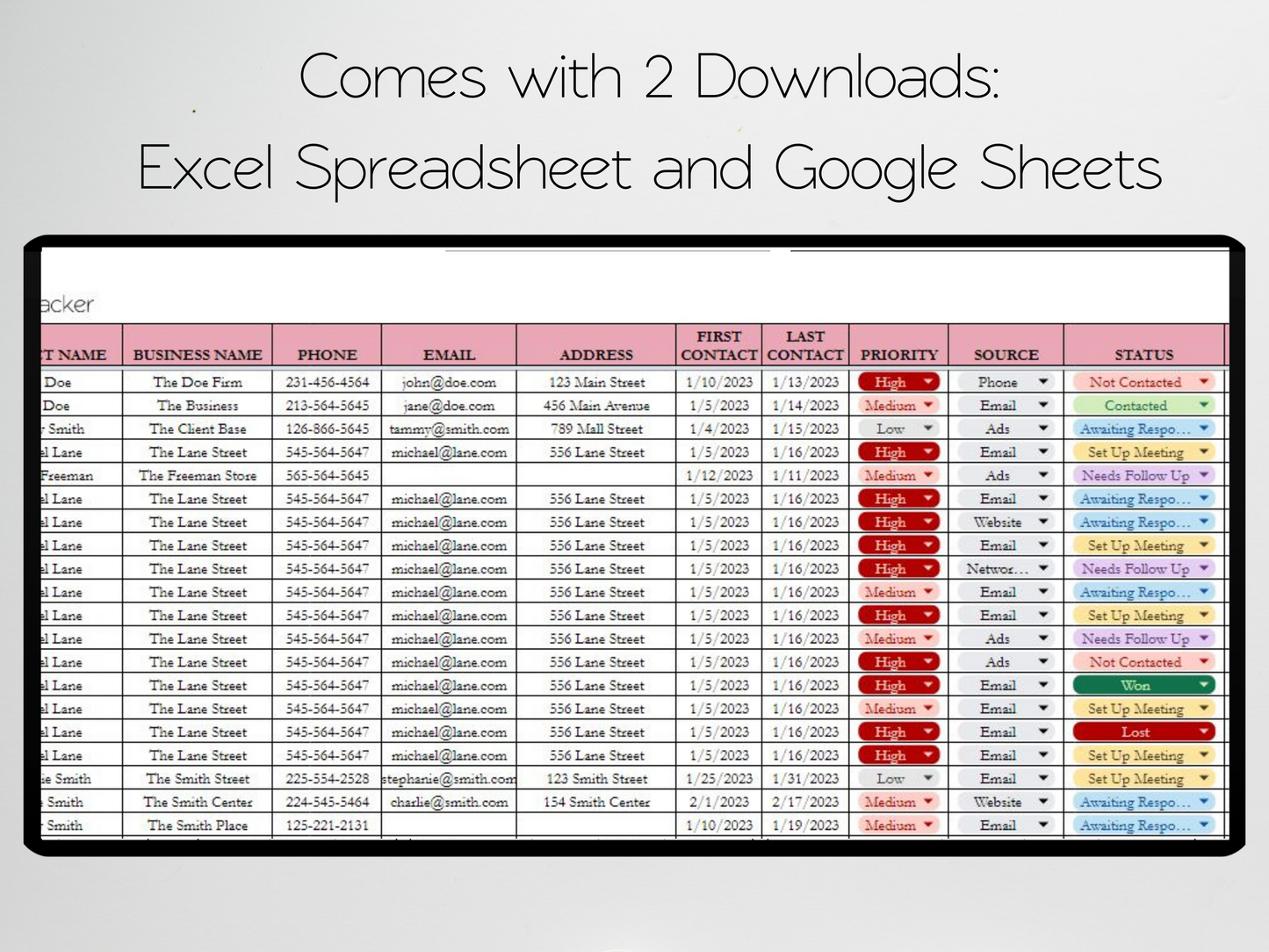 Lead Tracker Template Google Sheets Excel Spreadsheet
