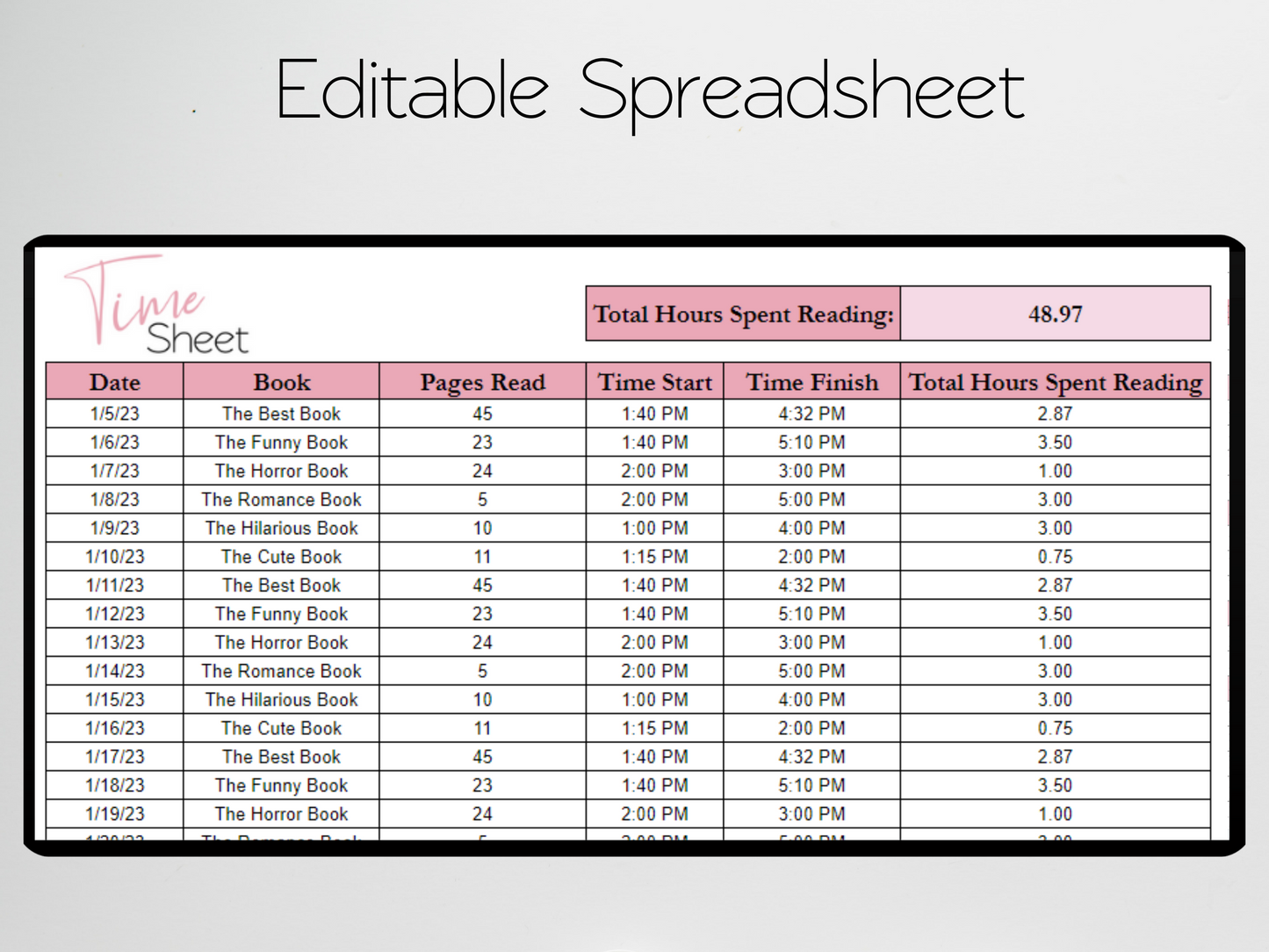 Book Tracker Template Google Sheets Excel Spreadsheet