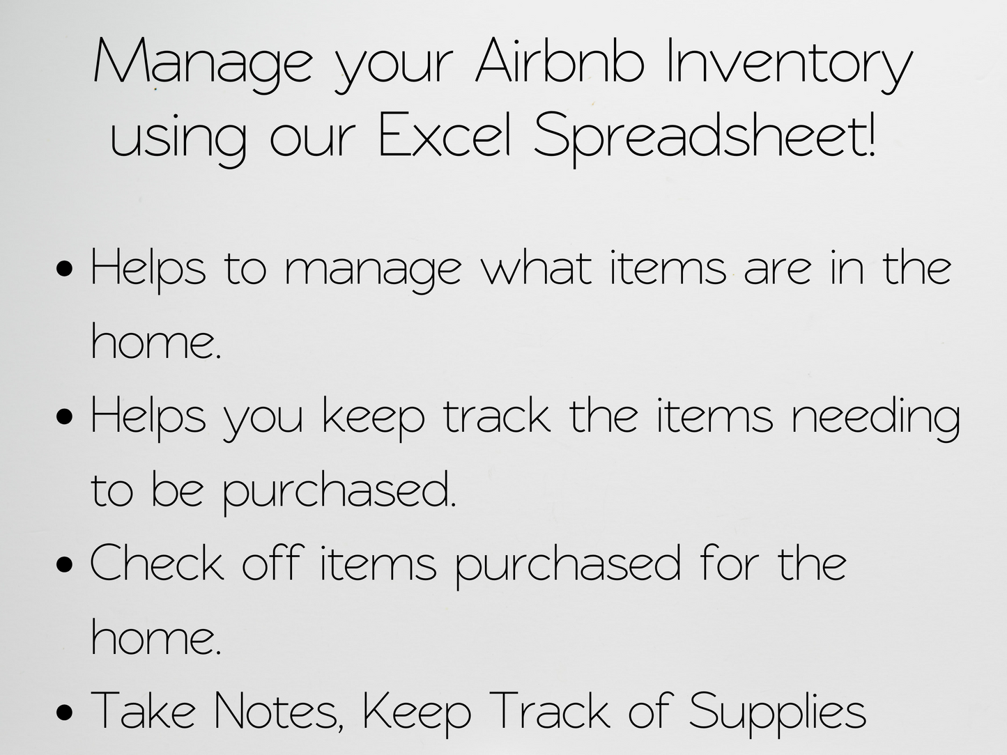 Airbnb Inventory Checklist Template Google Sheets Excel Spreadsheet