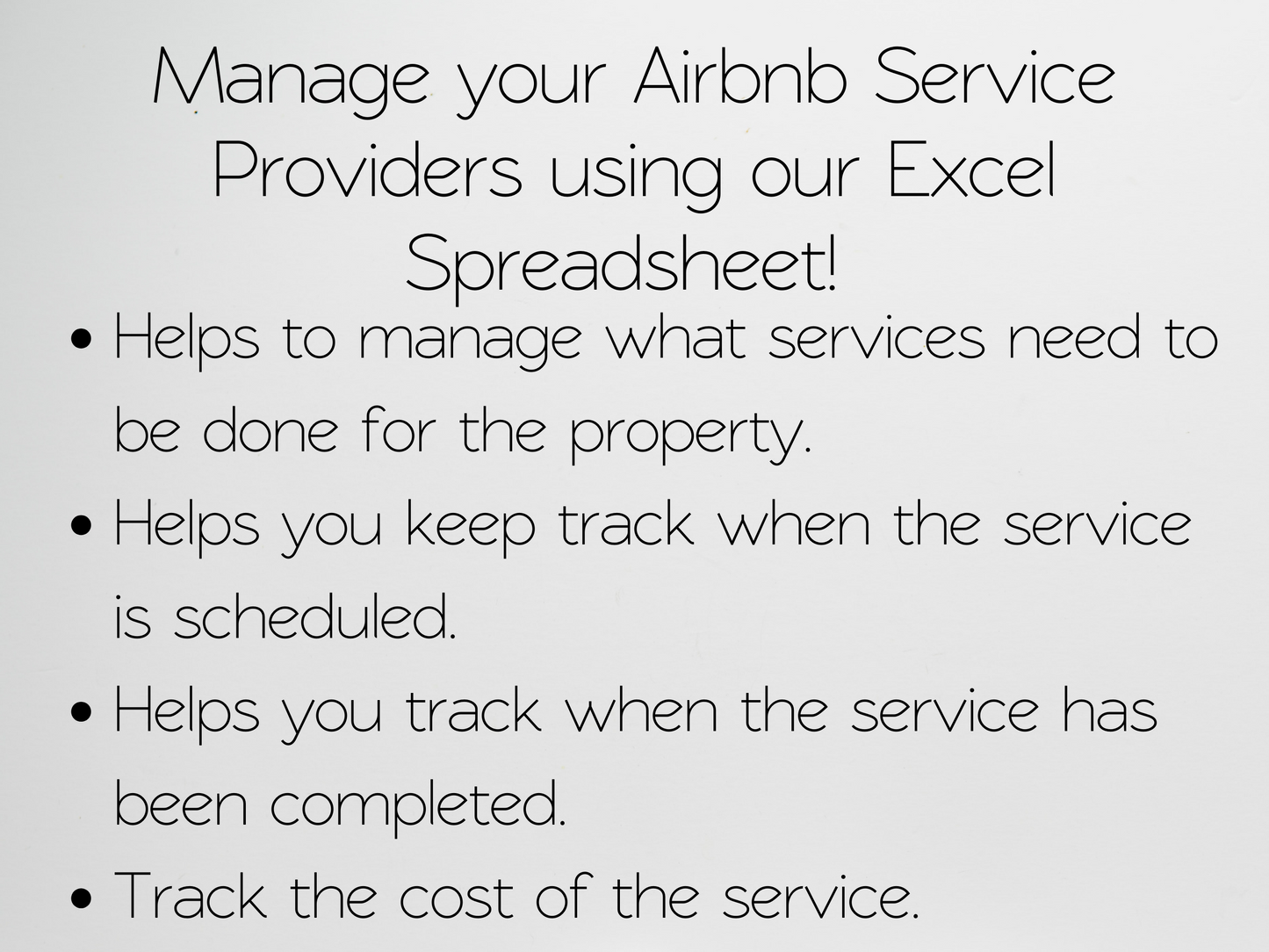 Airbnb Provider Checklist Template Google Sheets Excel Spreadsheet