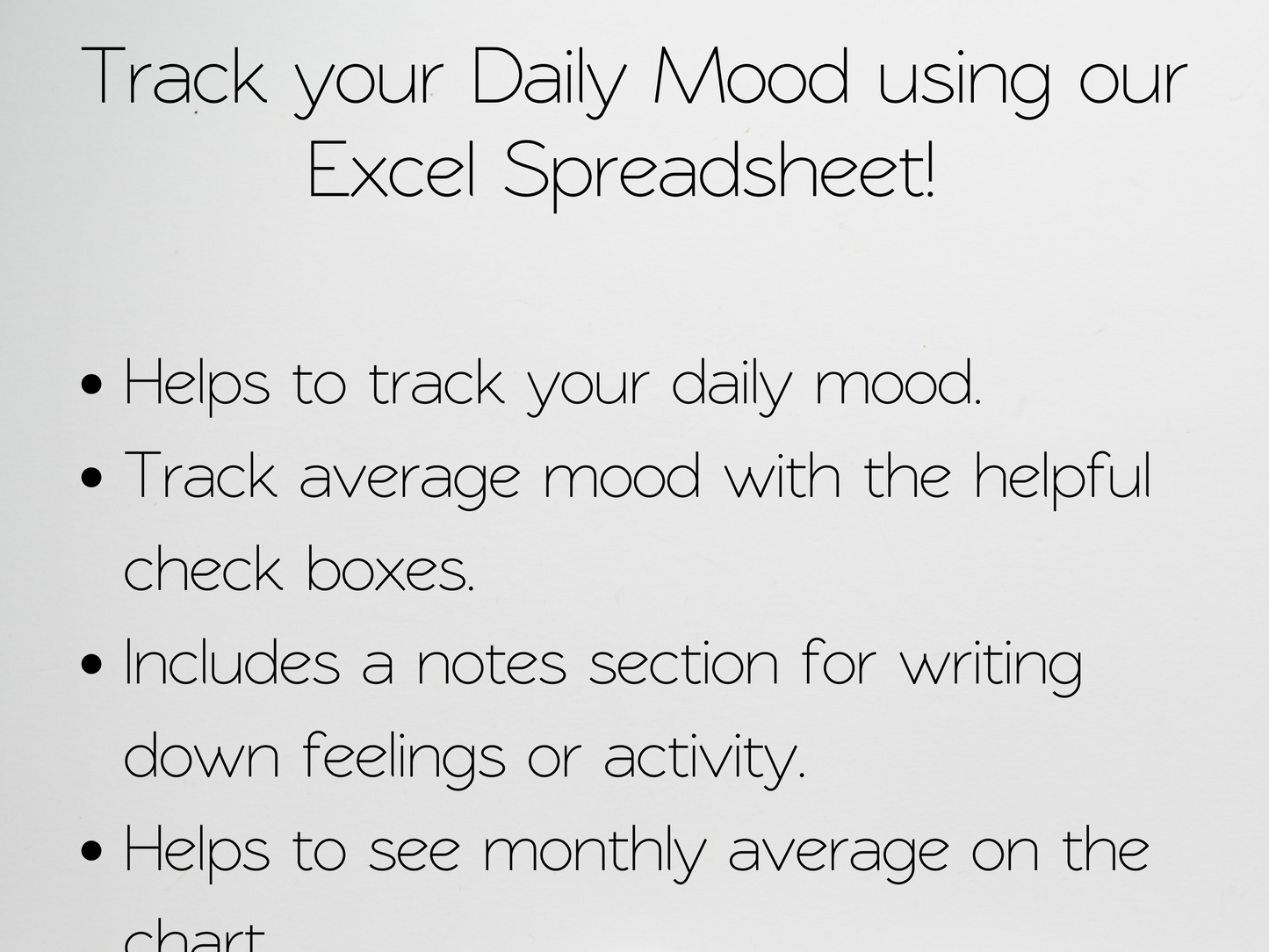 Mood Tracker Template Google Sheets Excel Spreadsheet