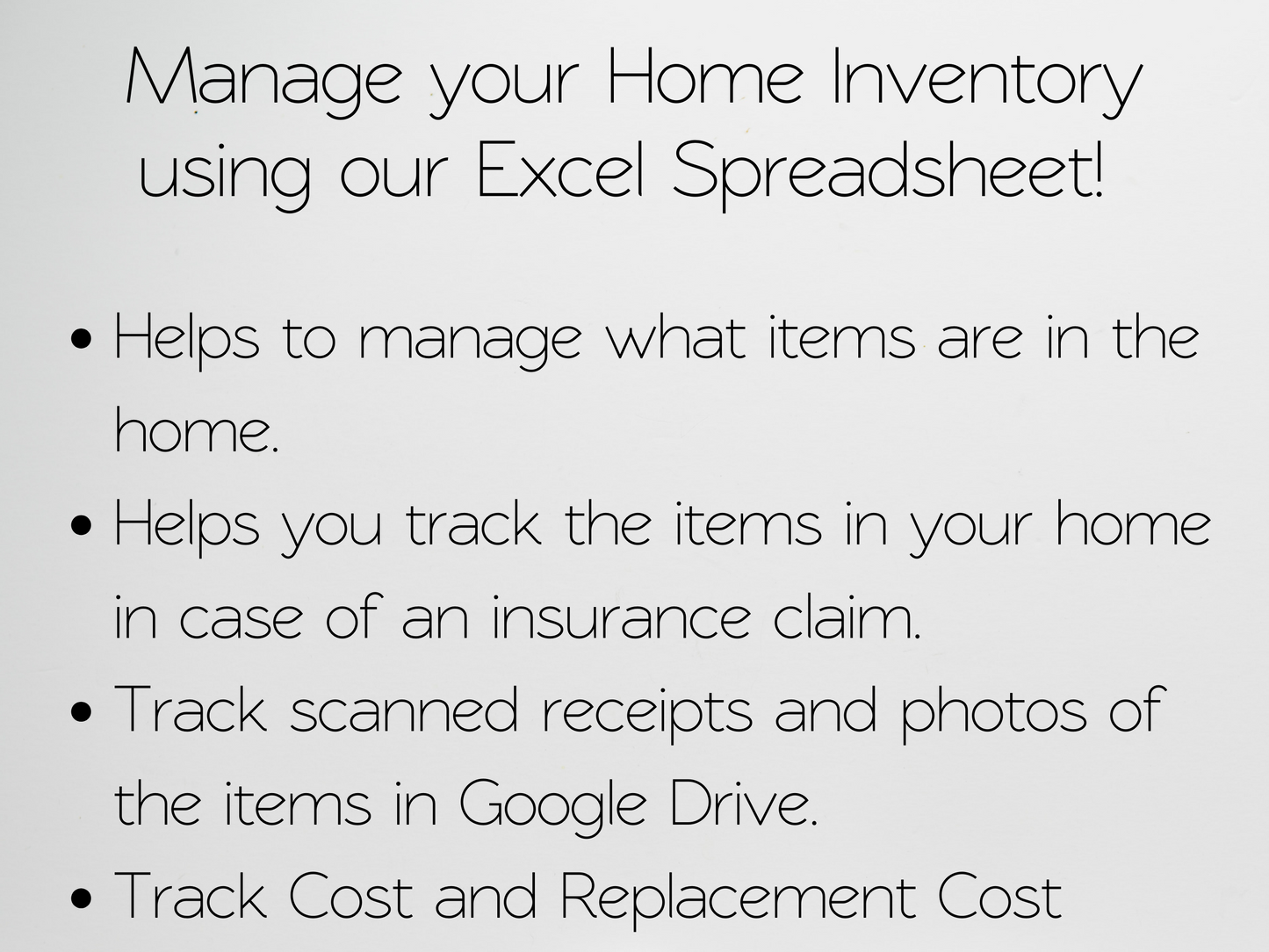 Home Inventory Checklist Template Google Sheets Excel Spreadsheet