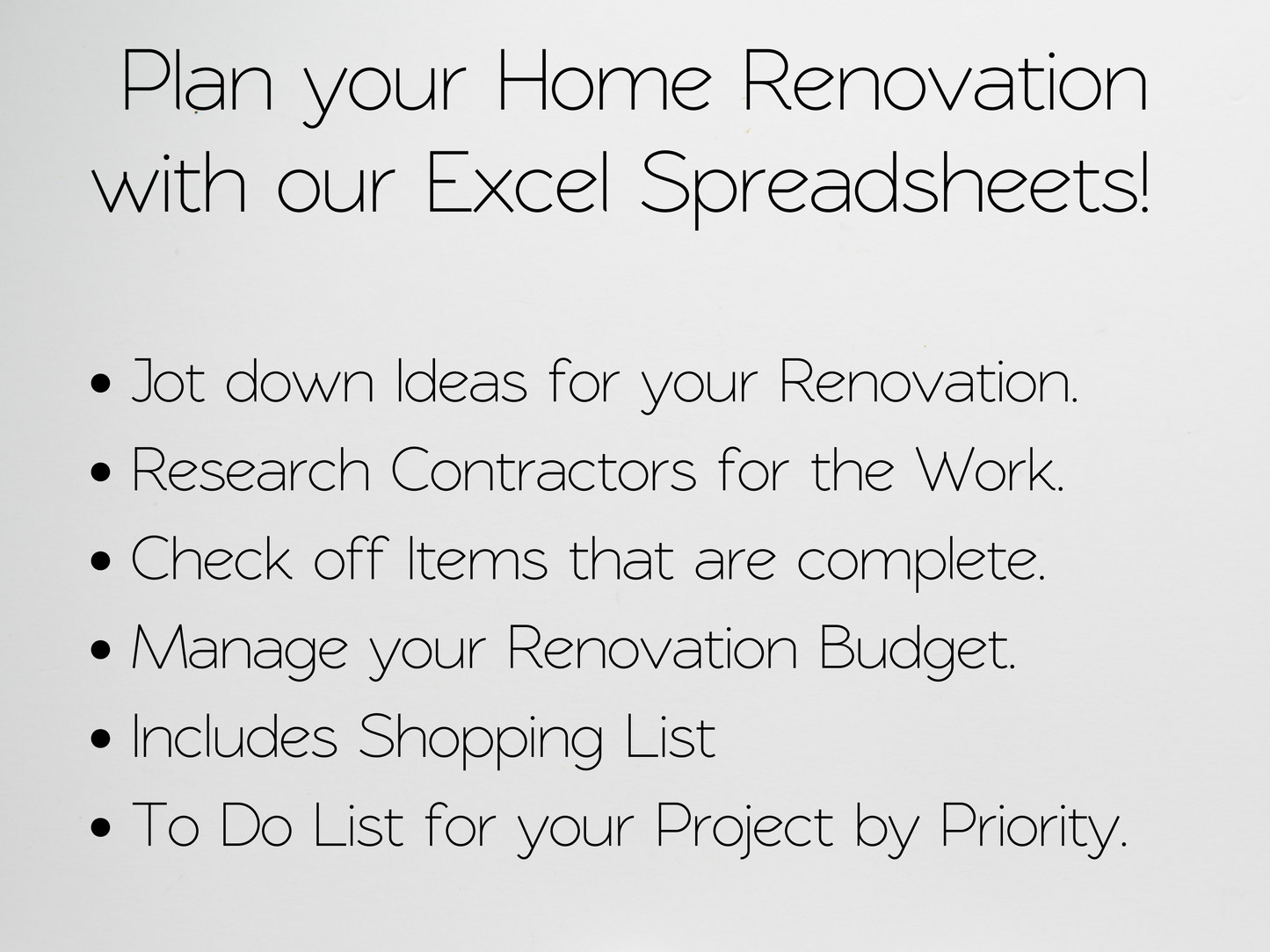 Home Renovation Planner Template Google Sheets Excel Spreadsheet