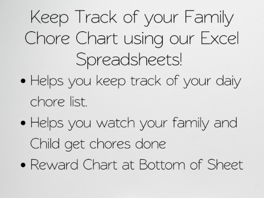 Family Chore Chart Template Google Sheets Excel Spreadsheet