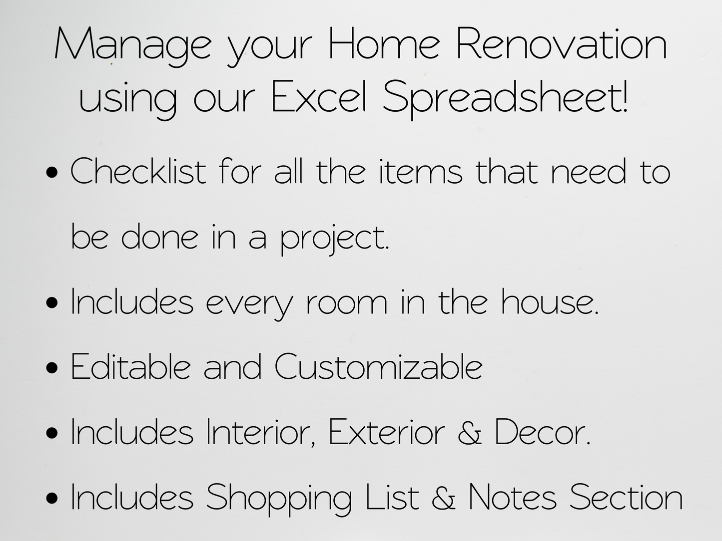 Home Renovation Checklist Template Google Sheets Excel Spreadsheet