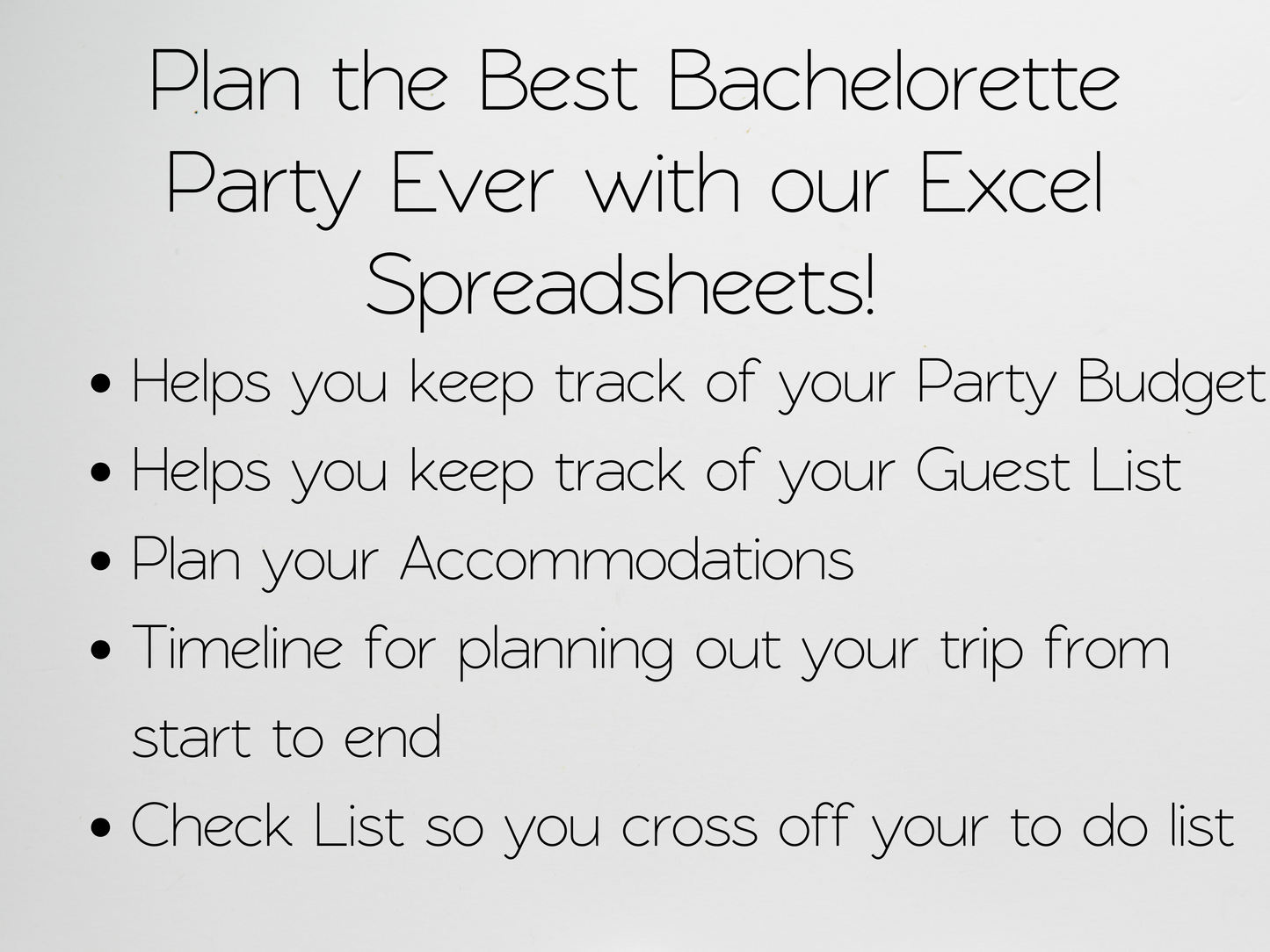 Bachelorette Party Planner Template Google Sheets Excel Spreadsheet