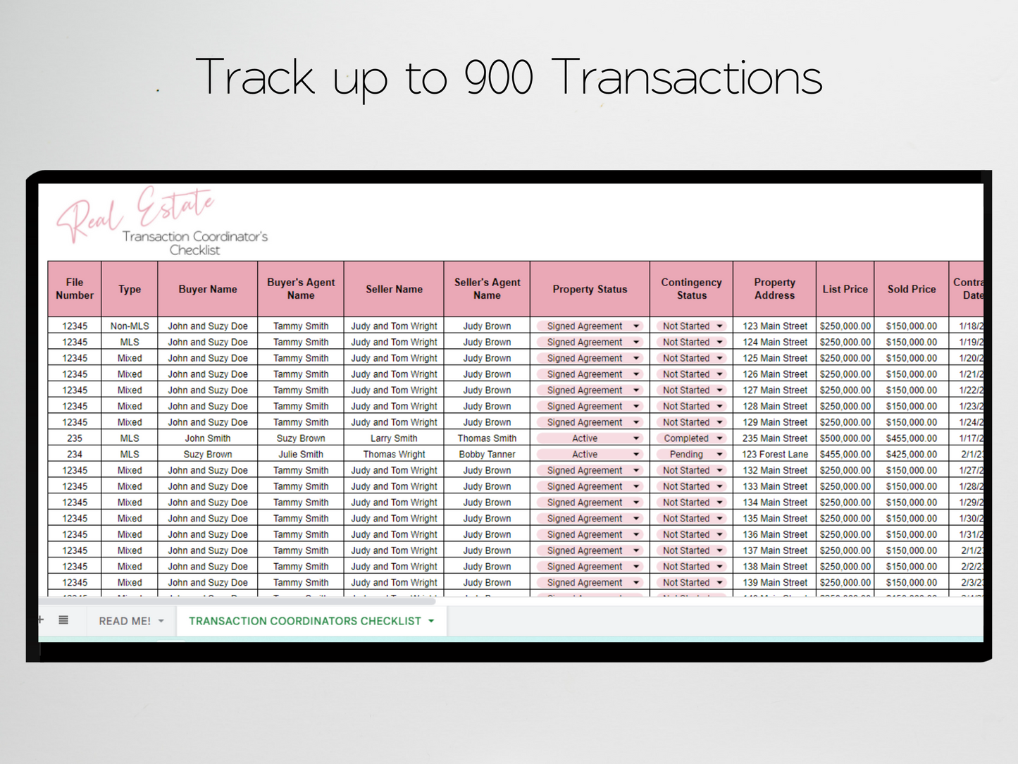 Real Estate Transaction Coordination Checklist Template Google Sheets Excel Spreadsheet