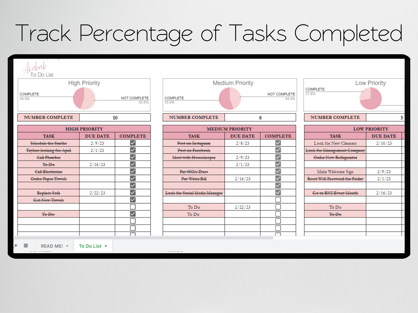 Airbnb To Do List Template Google Sheets Excel Spreadsheet