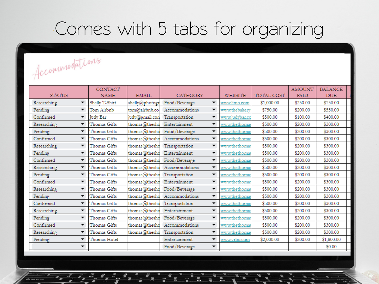 Travel Planner Template Google Sheets Excel Spreadsheet