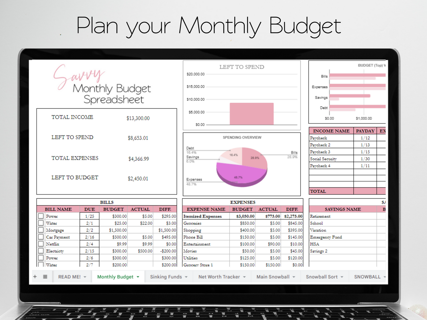 Ultimate Financial Planner Template Google Sheets Excel Spreadsheet