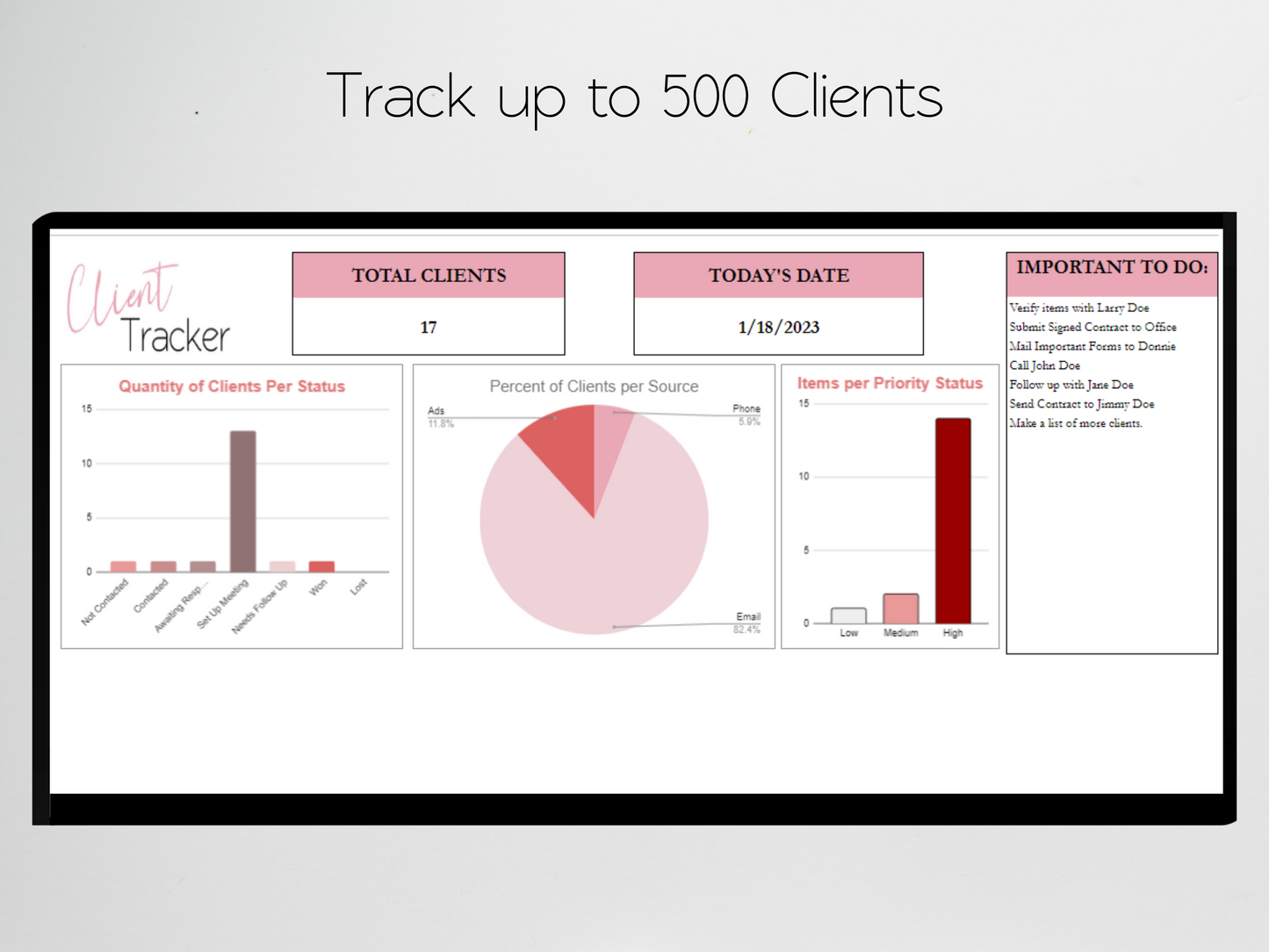 Client Tracker Template Google Sheets Excel Spreadsheet