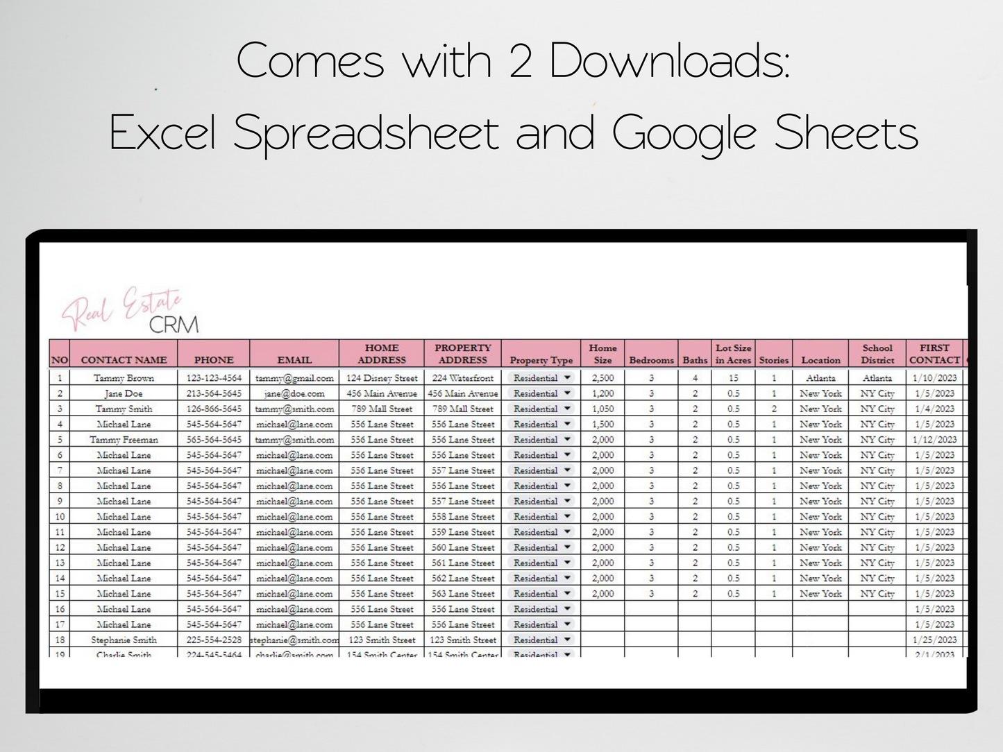 Real Estate CRM Template Google Sheets Excel Spreadsheet