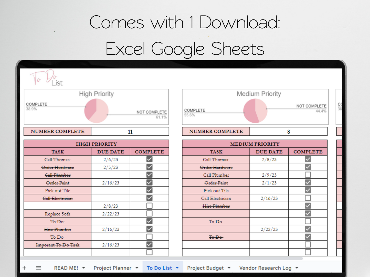 Home Renovation Planner Template Google Sheets Excel Spreadsheet