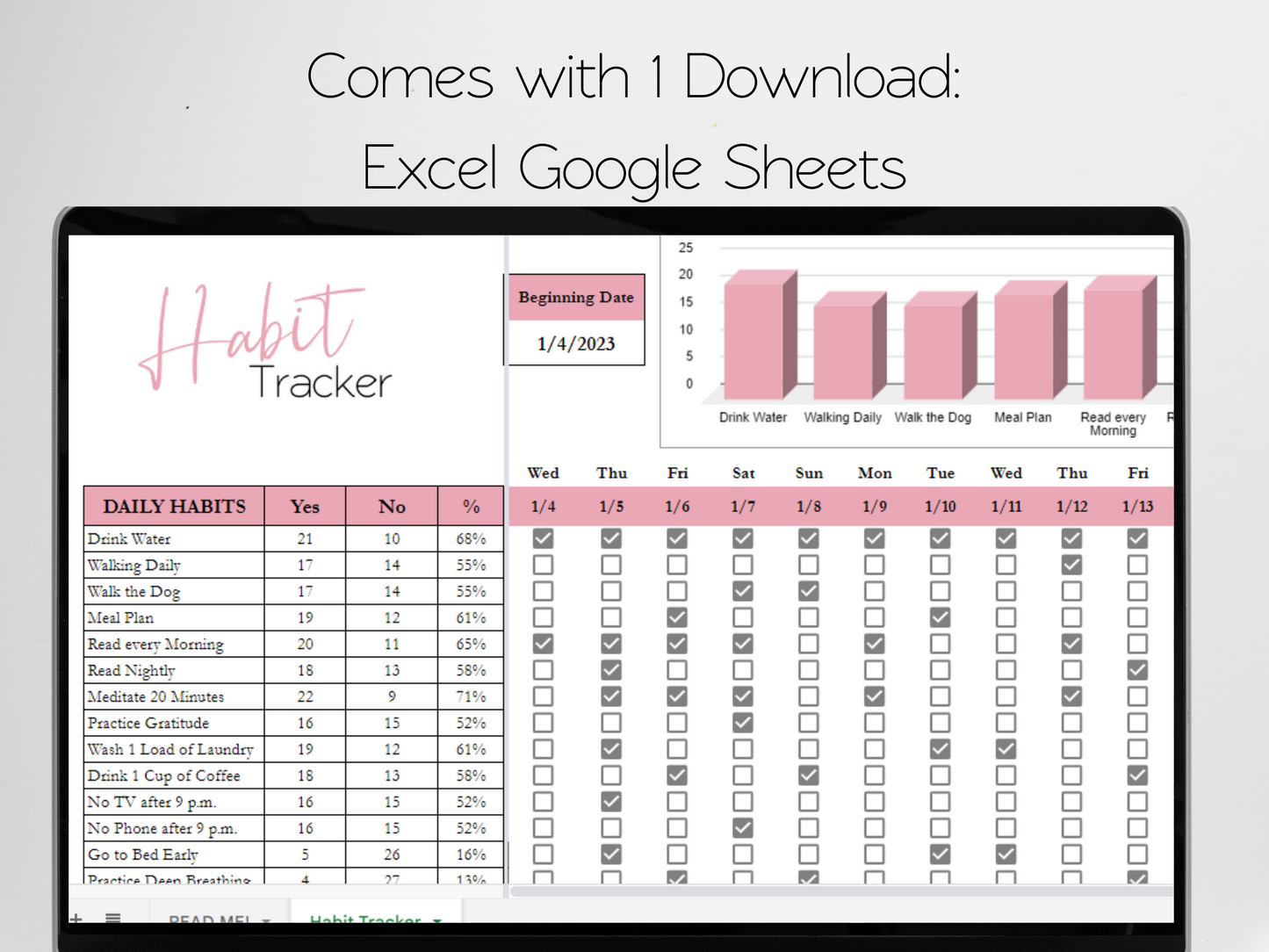 Ultimate ADHD Life Planner Template Google Sheets Excel Spreadsheet