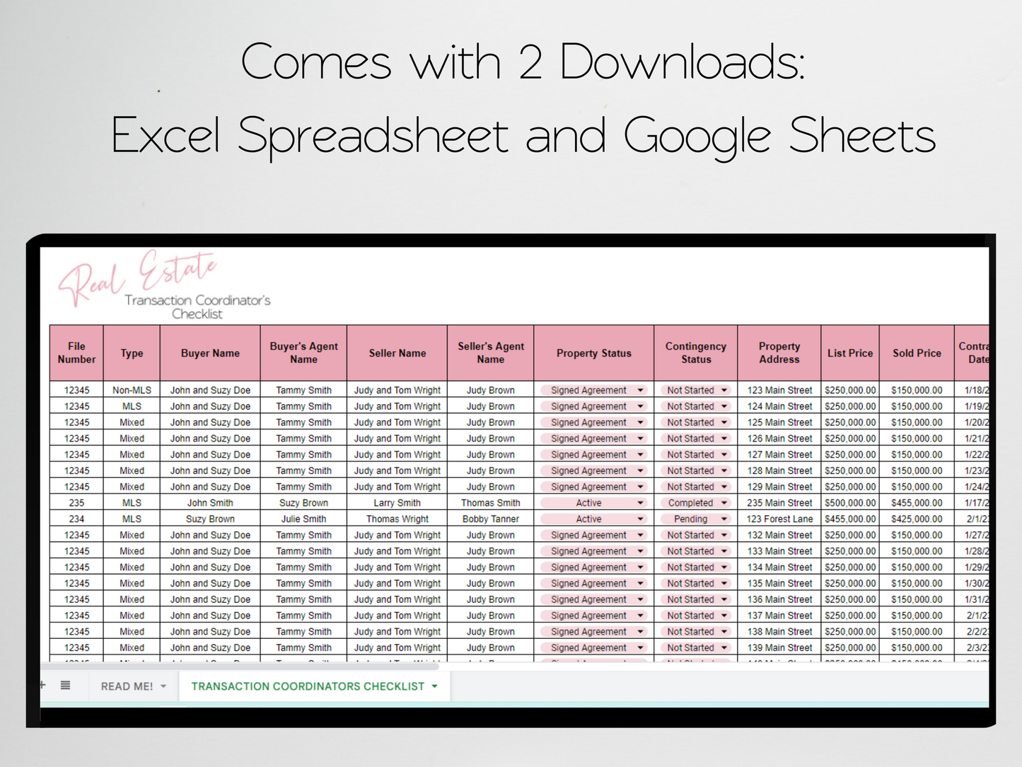 Real Estate Transaction Coordination Checklist Template Google Sheets Excel Spreadsheet