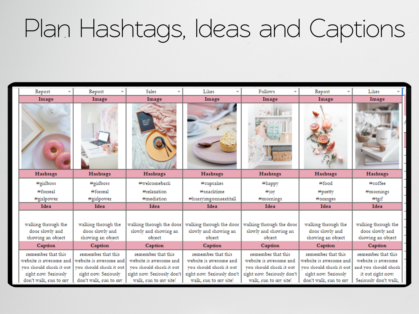 Social Media Content Calendar Template Google Sheets Excel Spreadsheet