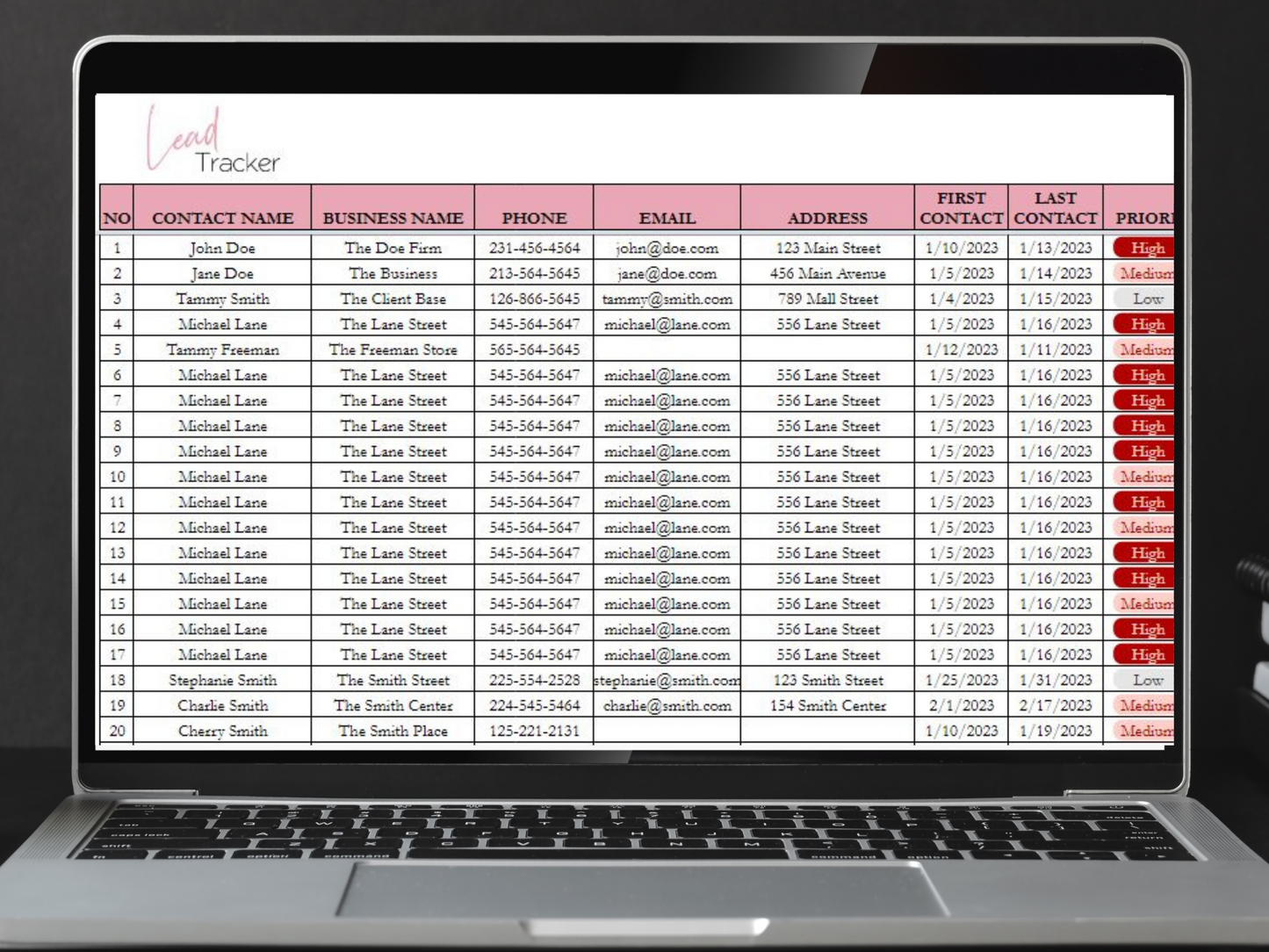 Lead Tracker Template Google Sheets Excel Spreadsheet