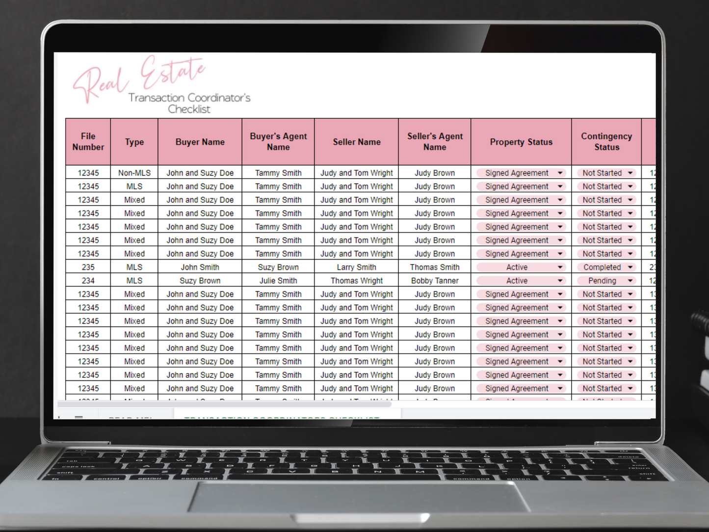 Real Estate Transaction Coordination Checklist Template Google Sheets Excel Spreadsheet