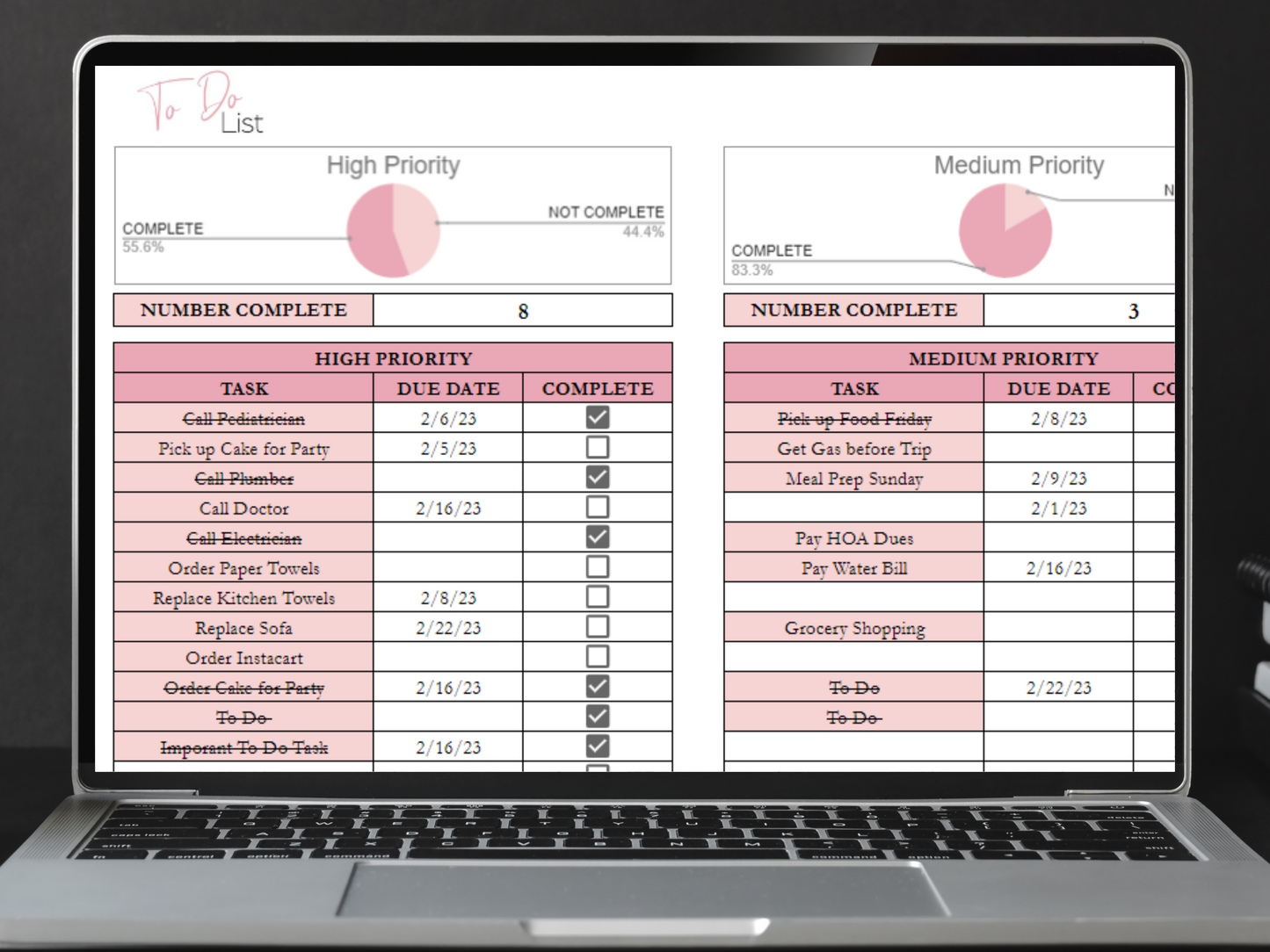 To Do List Template Google Sheets Excel Spreadsheet