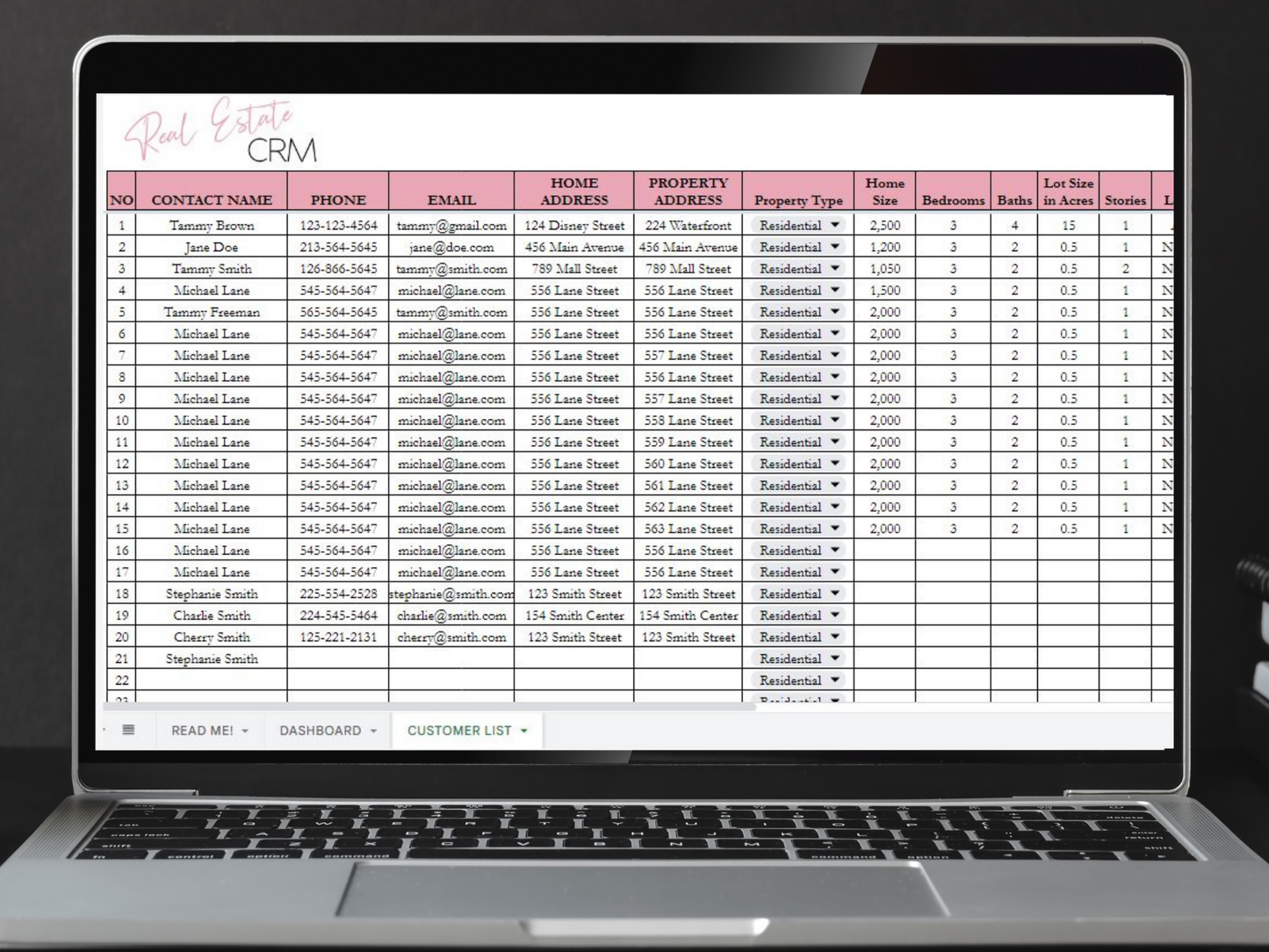 Real Estate CRM Template Google Sheets Excel Spreadsheet