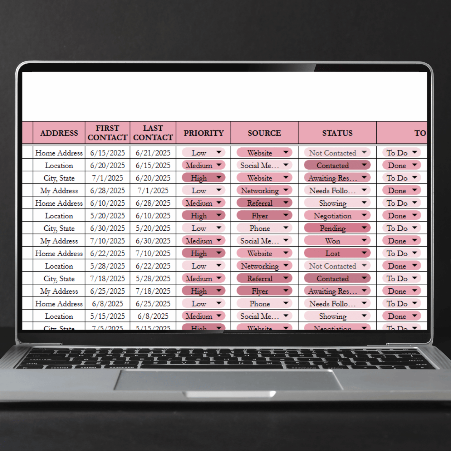 Client Tracker Template Google Sheets Excel Spreadsheet