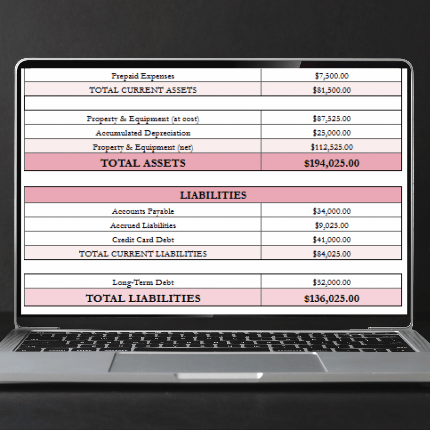 Balance Sheet Template Google Sheet and Excel Spreadsheet - for EA, CPA, Tax Accountant, and Bookkeeper
