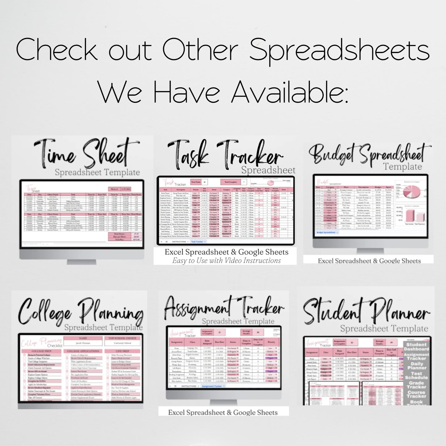 College Planner Template for Google Sheets and Excel Spreadsheet
