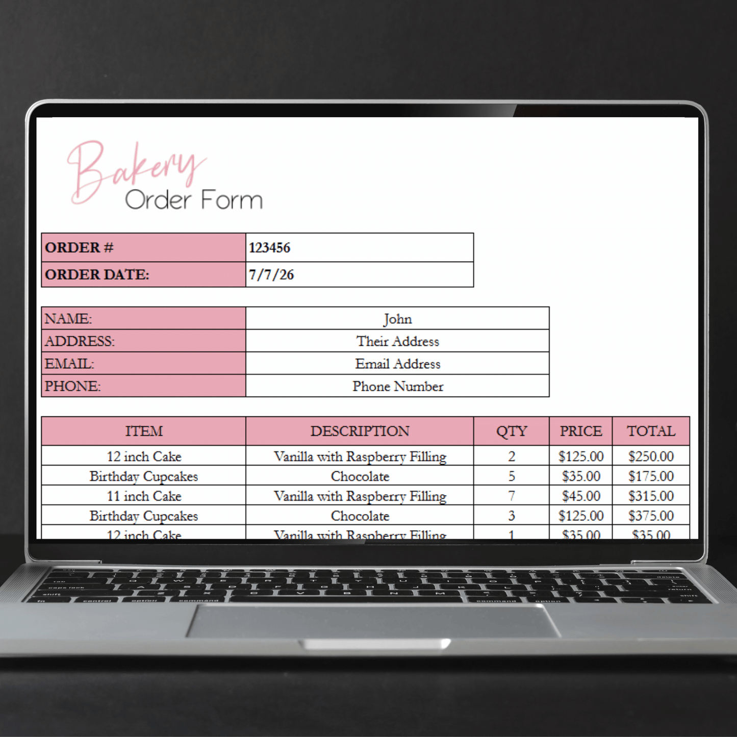 Bakery Business Template Bundle Google Sheet and Excel Spreadsheet