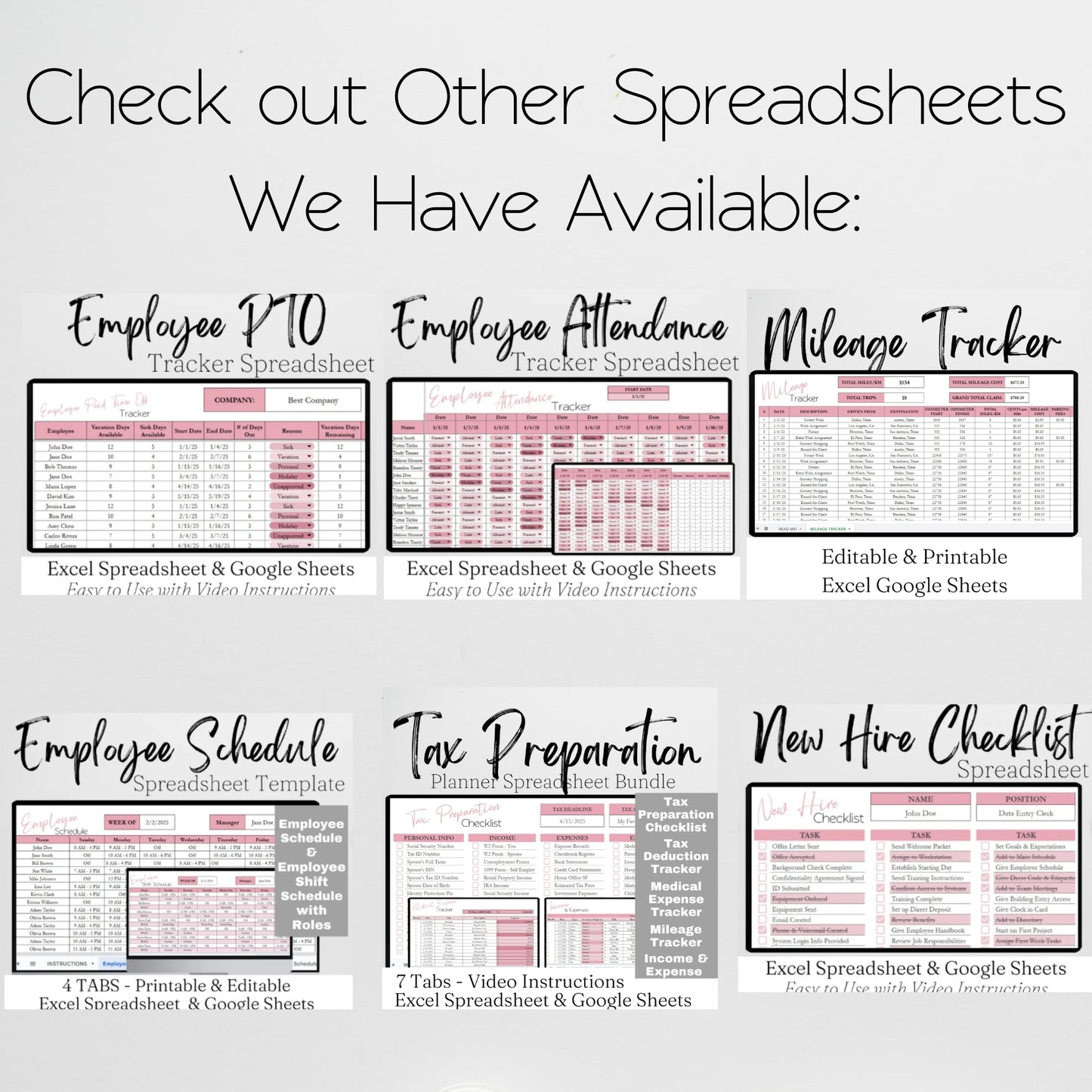 Employee Task Checklist Template for Google Sheets and Excel Spreadsheet: Task Tracker