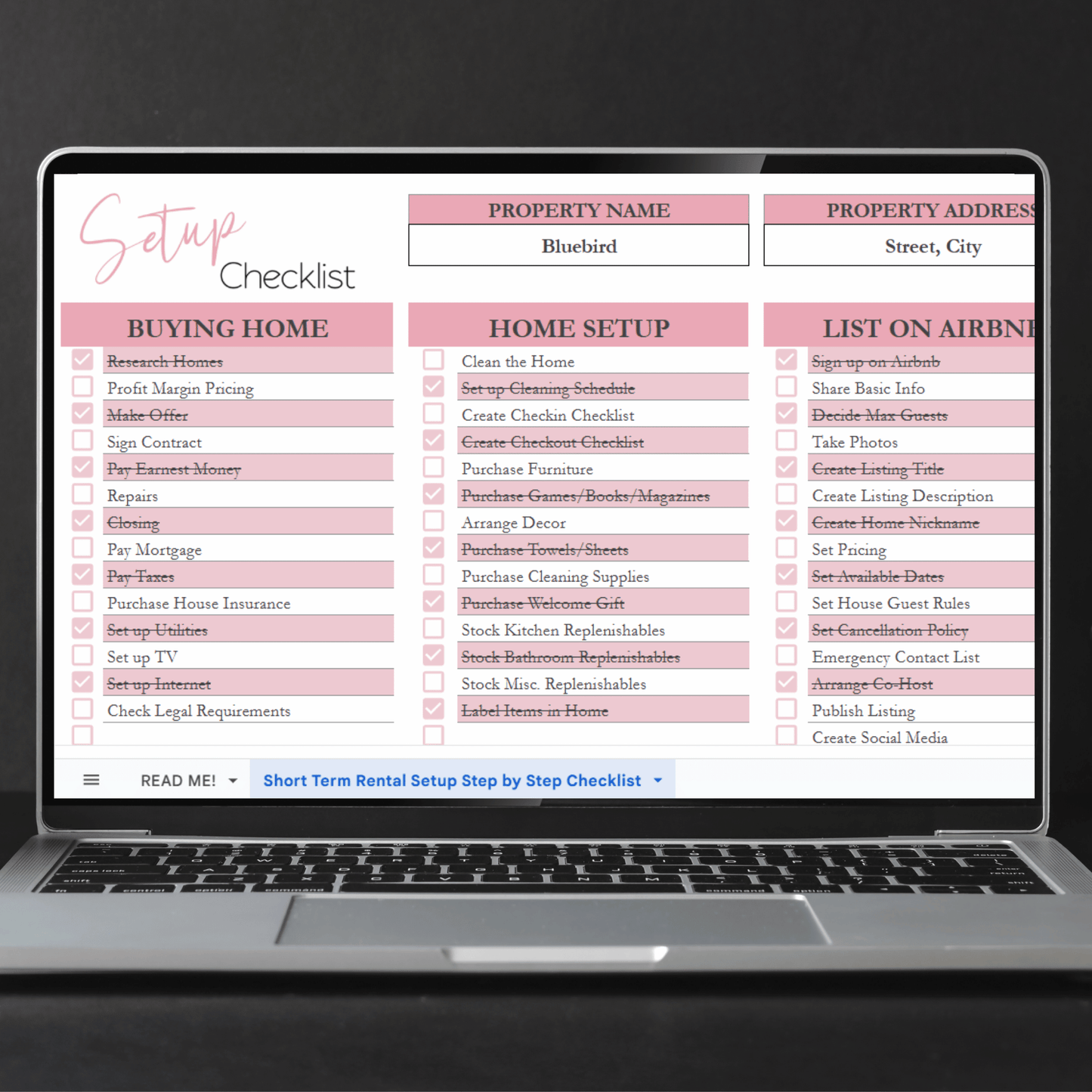 Airbnb Setup Checklist Template Google Sheets Excel Spreadsheet