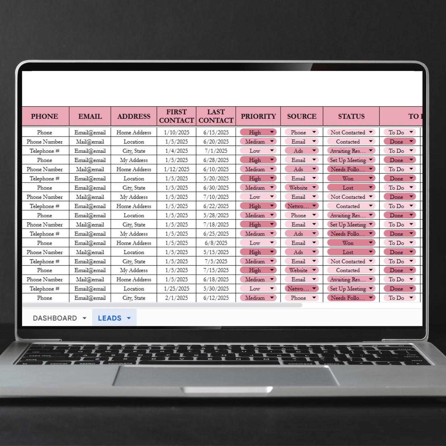 Lead Tracker Template Google Sheets Excel Spreadsheet