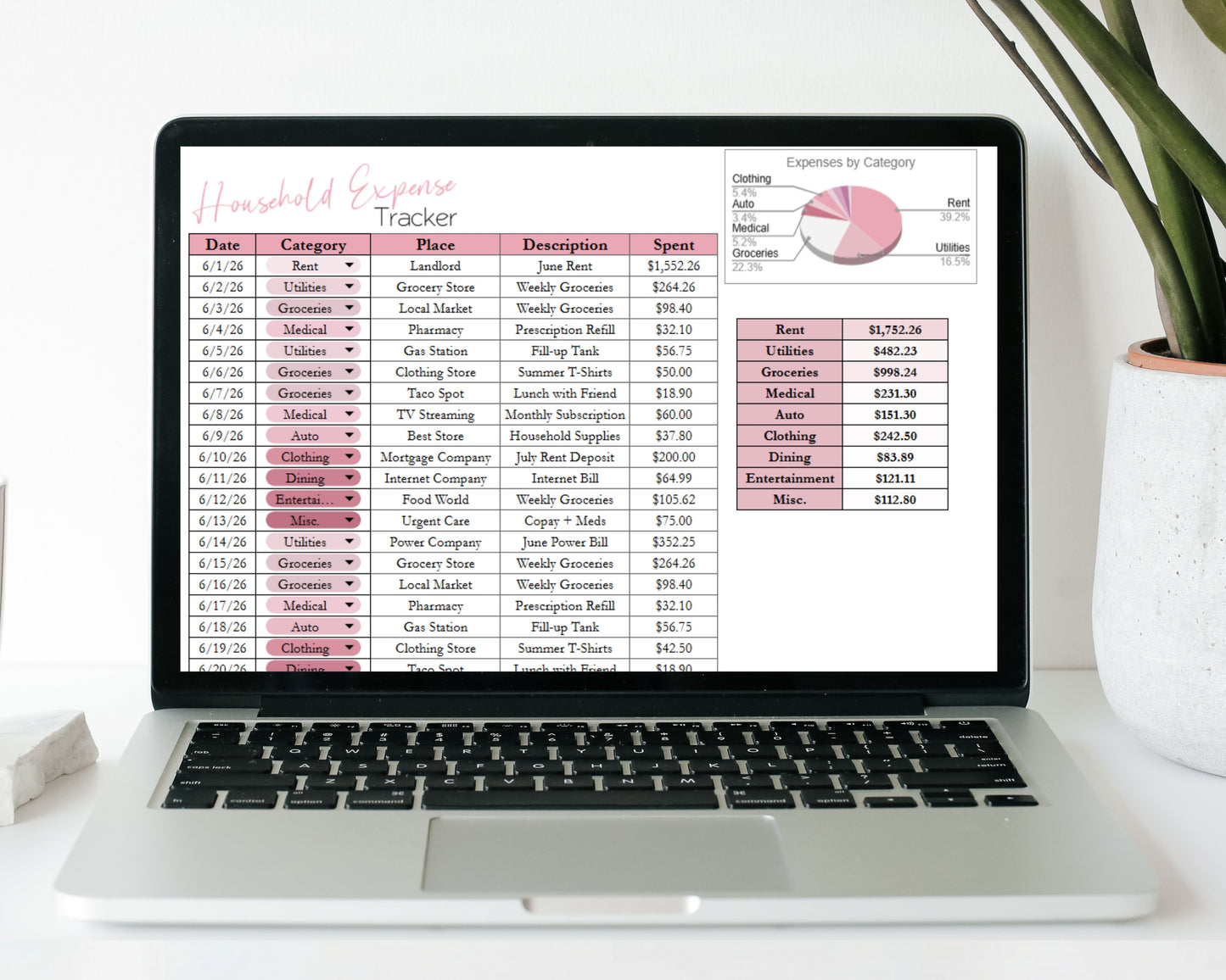 Household Expense Tracker Google Sheets and Excel Spreadsheet Template - Family, Couples Spending Tracker and Budget for Home Expenses