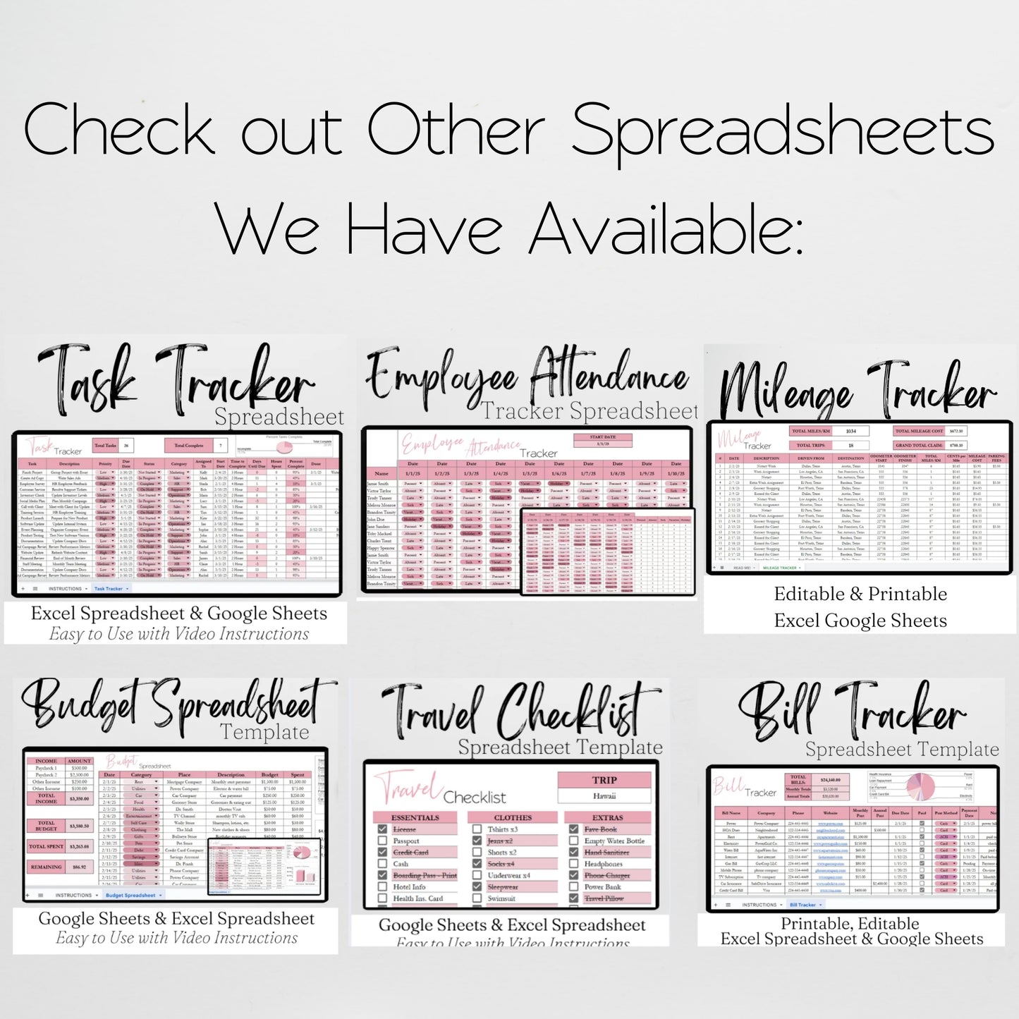 Balloon Business Template Bundle Google Sheet and Excel Spreadsheet