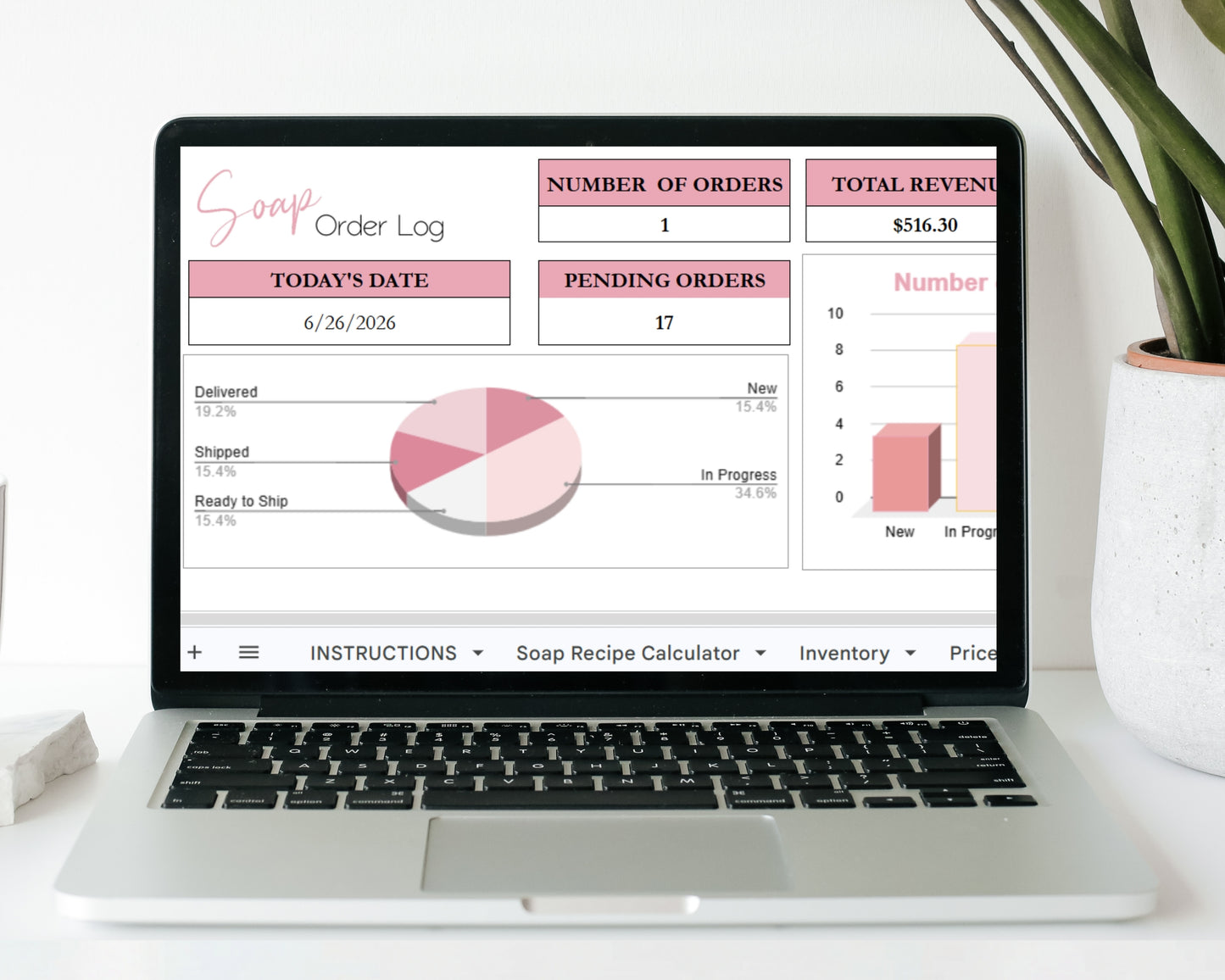 Soap Making Business Template Bundle Google Sheet and Excel Spreadsheet