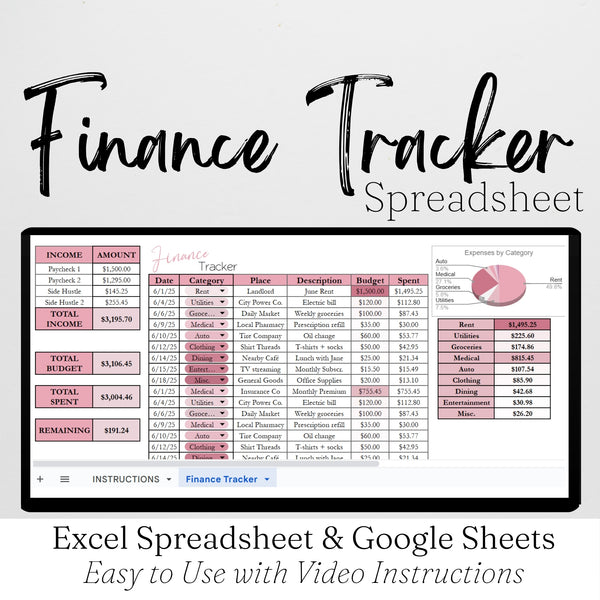 Finance Tracker Google Sheets and Excel Spreadsheet – Savvy and Thriving