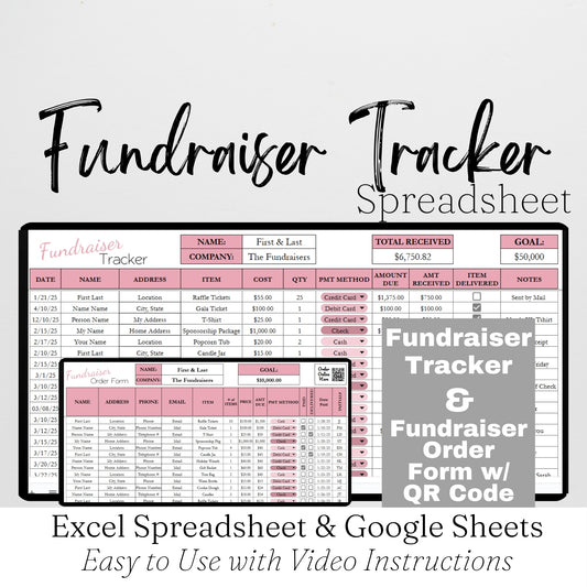 Fundraiser Tracker Template Google Sheets and Excel Spreadsheet