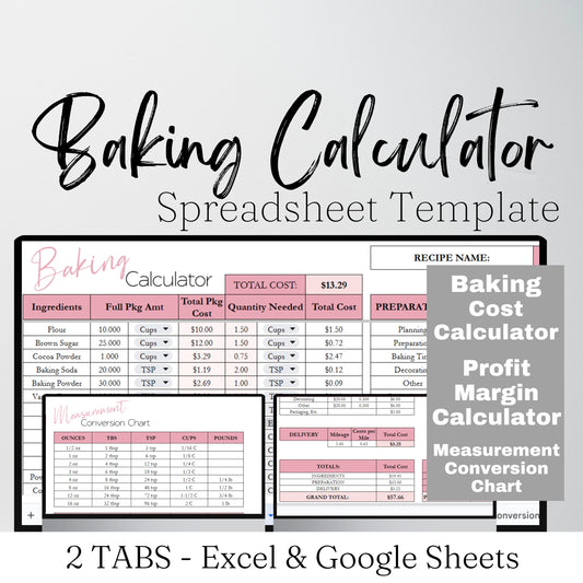 Baking Calculator Template Google Sheet and Excel Spreadsheet