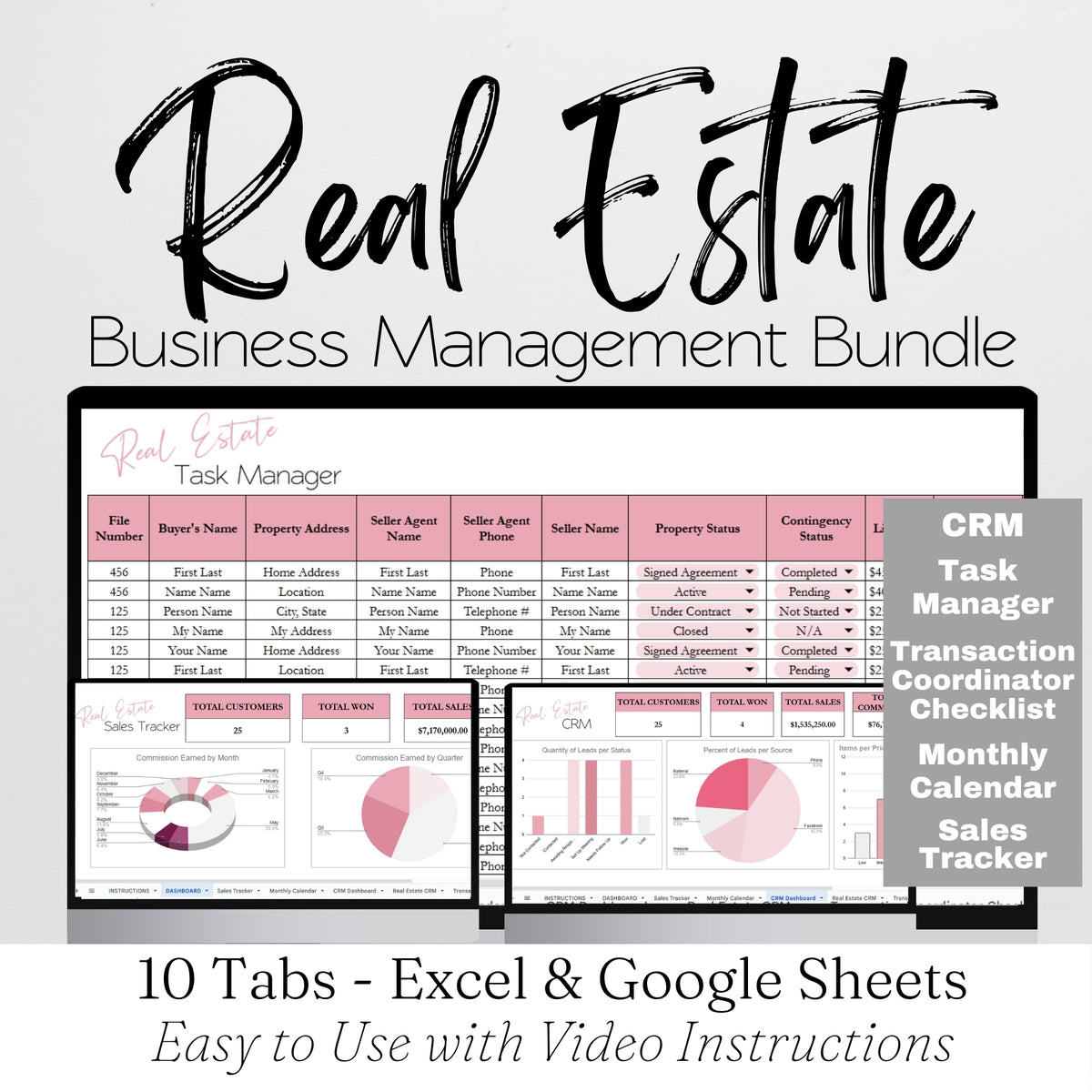 Real Estate Sales Management Bundle Template Google Sheets Excel Sprea ...