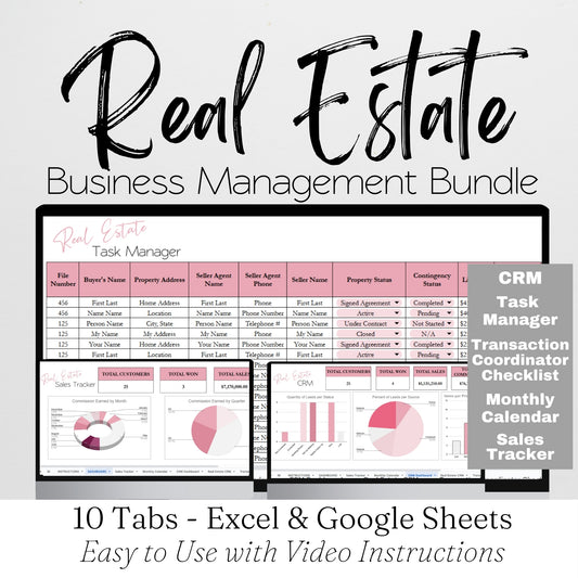 Real Estate Sales Management Bundle Template Google Sheets Excel Spreadsheet