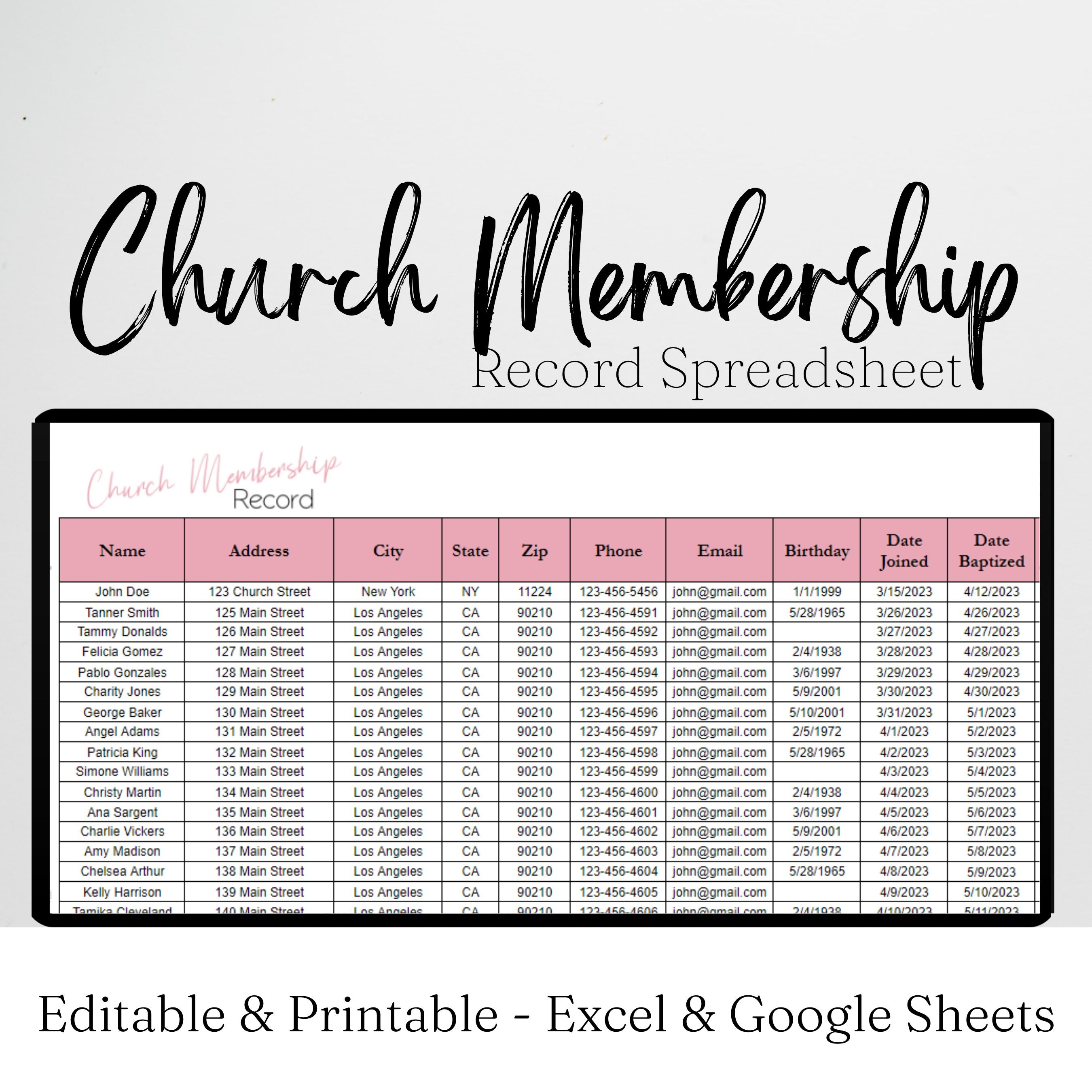 Church Membership Record Google Sheet Savvy And Thriving Church membership record google sheet savvy and thriving