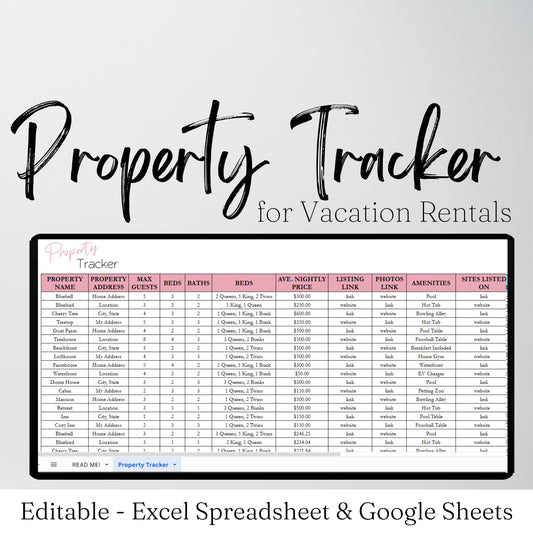 Airbnb Property Tracker Template Google Sheets Excel Spreadsheet