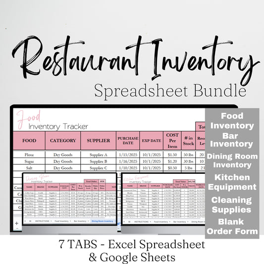 Restaurant Inventory Template Google Sheets