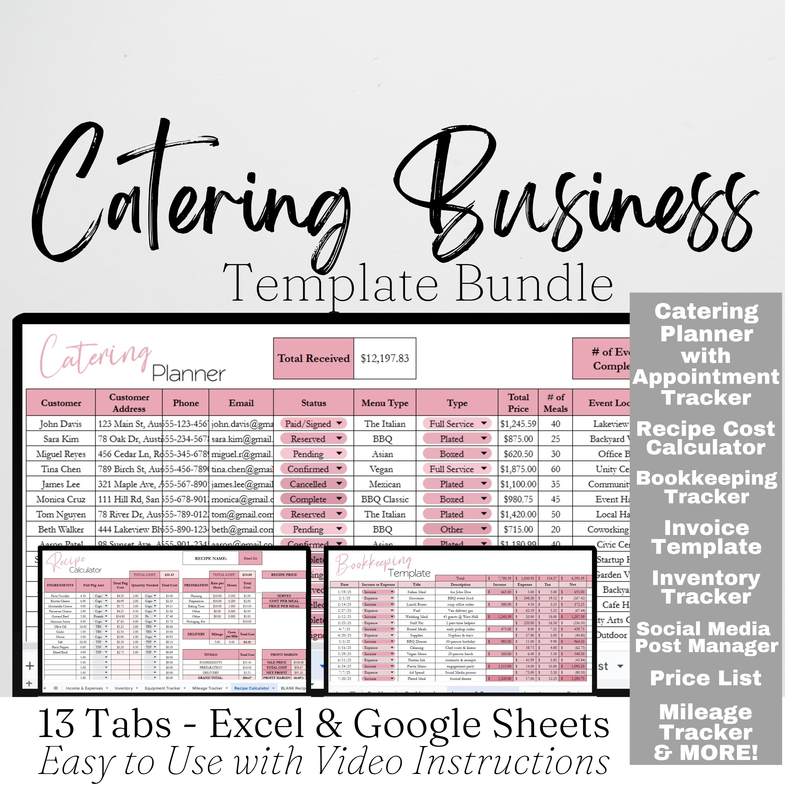 catering event timeline template in excel, google... Catering Business Planner Template Bundle Google Sheet and Excel Sprea ...
