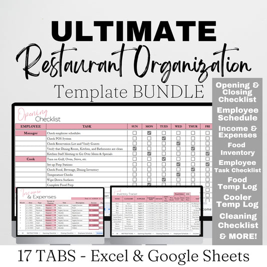 Restaurant Management Templates - Google Sheets & Excel Spreadsheet