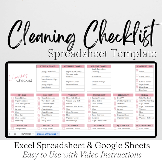 Cleaning Checklist Template Google Sheets Excel Spreadsheet